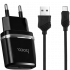 Сетевое зарядное устройство HOCO C12 Smart 2xUSB, 2.4А   USB кабель MicroUSB, 1м (черный)