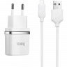 Сетевое зарядное устройство HOCO C11 Smart 1xUSB, 1А   USB кабель MicroUSB, 1м (белый)