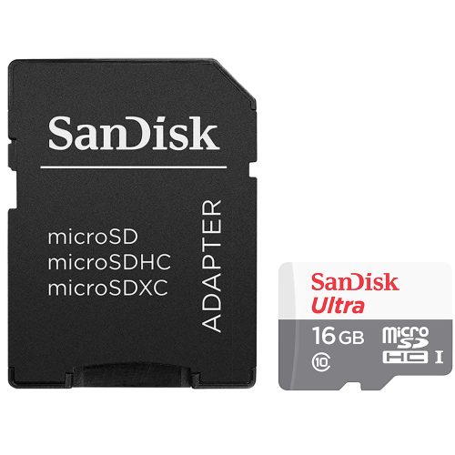 Карта памяти SanDisk Ultra microSDHC Memory Card 16Gb UHS-I U1 Class10 + SD Adapter