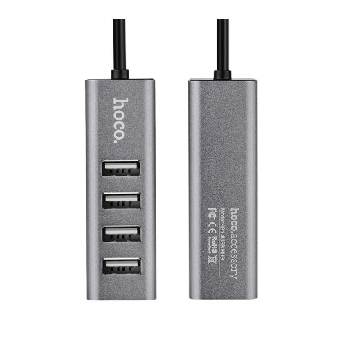 Разветвитель USB Hoco HB1 (4 usb порта) Серый
