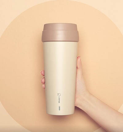 Портативная термокружка 17PIN 400ml Бежевая