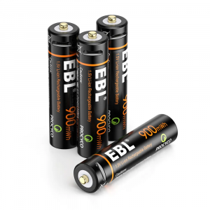 Комплект заряжаемых аккумуляторных батарей EBL USB Rechargeable AAA 1.5V 900mwh (4шт + зарядный кабель)