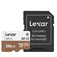 Карта памяти Lexar microSDXC Memory Card 256Gb A2 V30 UHS-I U3 + SD Adapter
