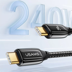 Кабель зарядный USAMS US-SJ580 U82 Type-C To Type-C 240W PD3.1 Zinc Alloy Data Cable 1.2m