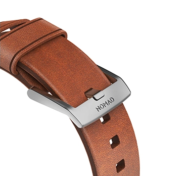 Ремешок кожаный Nomad Modern для Apple Watch 42/44 мм Коричневый с серебряной фурнитурой