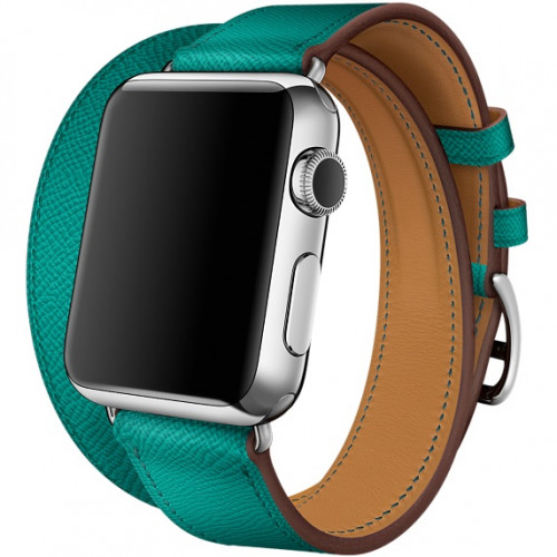Ремешок кожаный HM Style Double Tour для Apple Watch 42/44 mm Зеленый