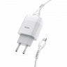 Сетевое зарядное устройство HOCO C72A Glorious 1xUSB, 2.1А USB кабель Lightning 8-pin, 1м (белый) Сетевое зарядное устройство HOCO C72A Glorious 1xUSB, 2.1А USB кабель Lightning 8-pin, 1м (белый)
