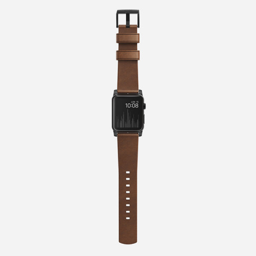 Ремешок кожаный Nomad Modern для Apple Watch 42/44 мм Коричневый с чёрной фурнитурой