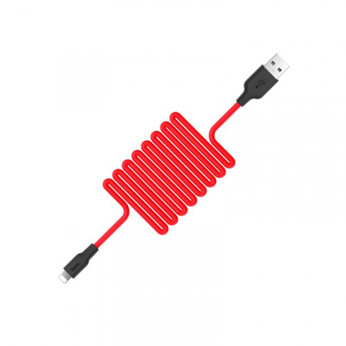Кабель USB HOCO X21 Silicone Lightning 8-pin, 1м, силикон (красный/черный)